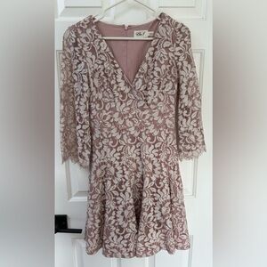 Eliza J Dusty Pink Lacy dress, EUC